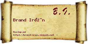 Brand Irén névjegykártya