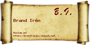 Brand Irén névjegykártya